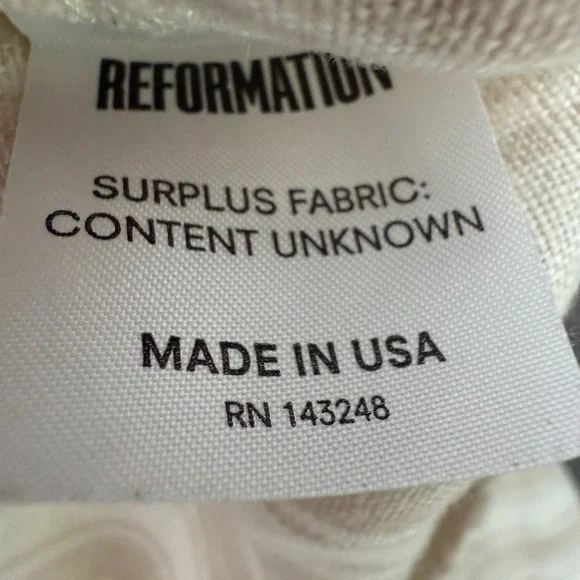 Reformation Wide Leg Striped Pants Womens 6 Cuffed High Rise Surplus Fabric USA‎ - Picture 14 of 16